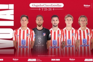 马竞10月最佳球员候选：朱利亚诺-西蒙尼、奥布拉克、巴埃纳在列